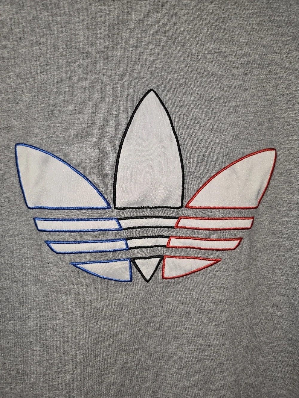 adidas Originals Adicolor Tricolor Trefoil Graphic Tee - Grey Heather Size Med.